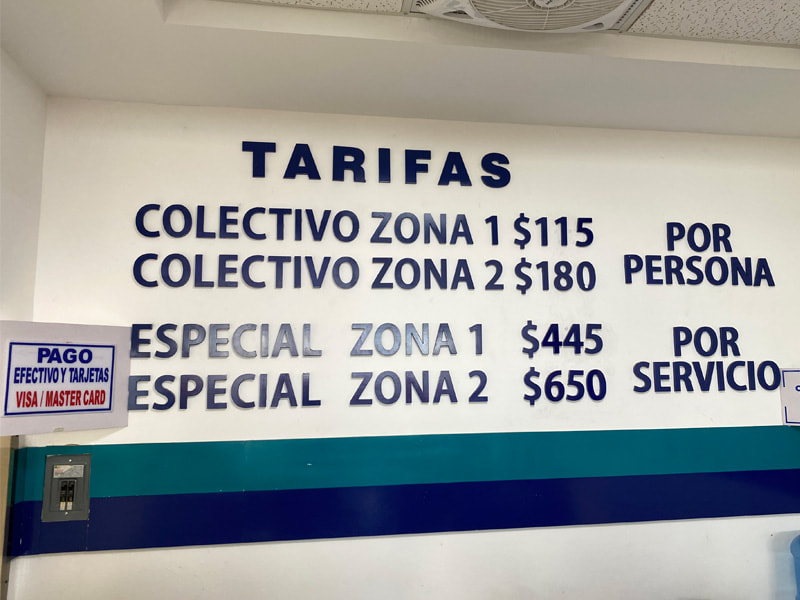 Oaxaca Airport taxi and shuttle bus prices