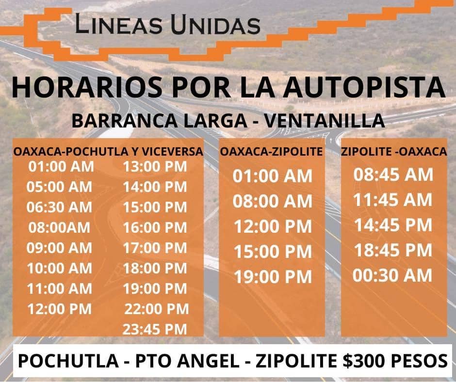 Oaxaca City to Zipolite Mazunte bus super highway