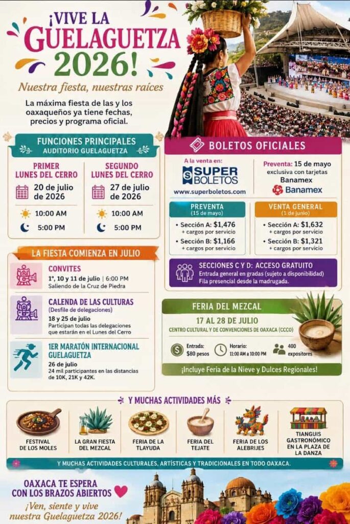 Guelaguetza 2026 ticket prices and information for ferias