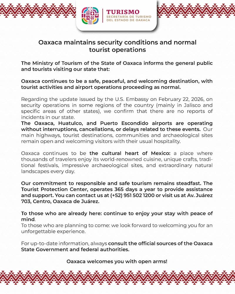 Oaxaca Tourism Board - Is Oaxaca Safe right now