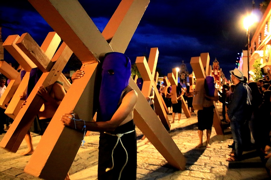 Silent Parade in Oaxaca City - Easter - Good Friday - Semana Santa