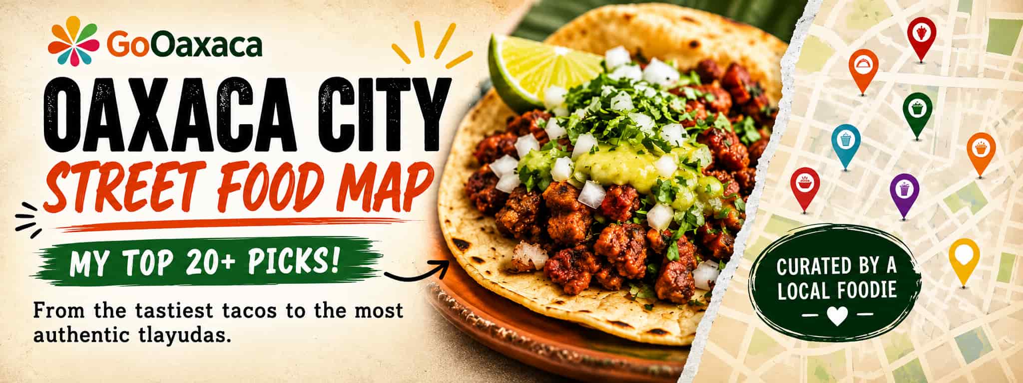 Oaxaca City Street Food Map Banner