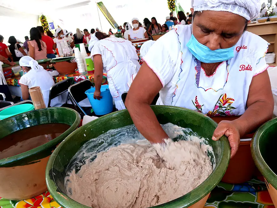 Tejate in Oaxaca getting hand made