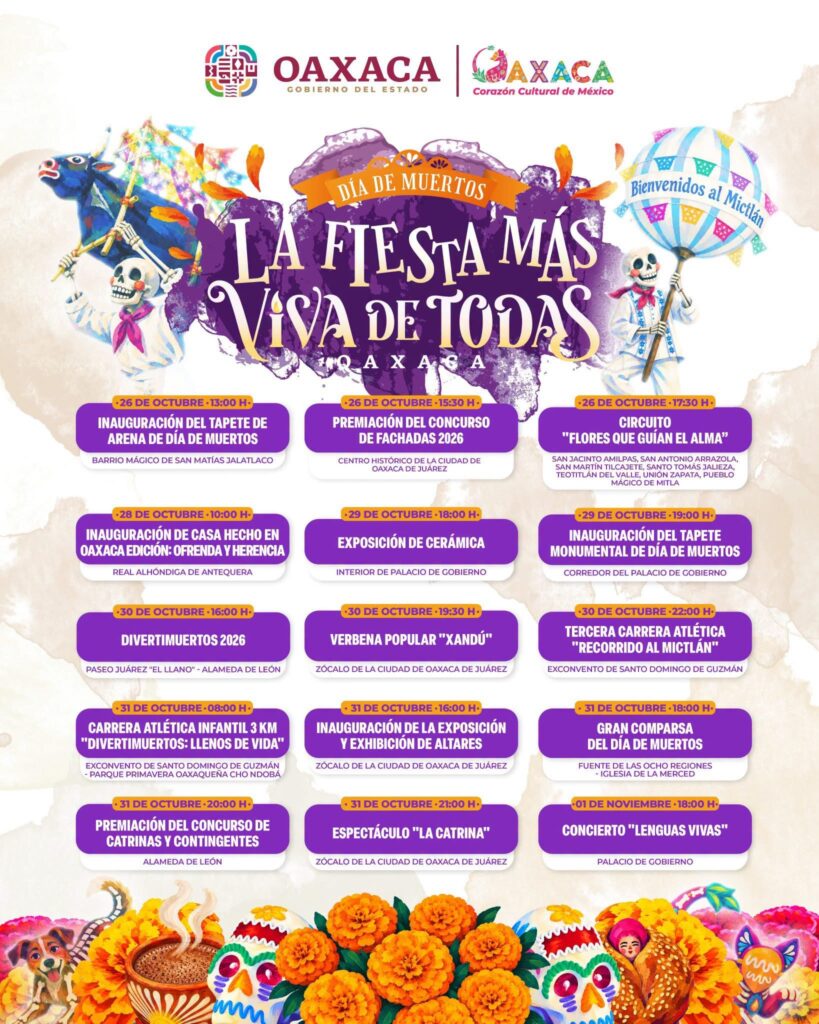 Day of the Dead Oaxaca City 2026 -  schedule of events, day by day guide